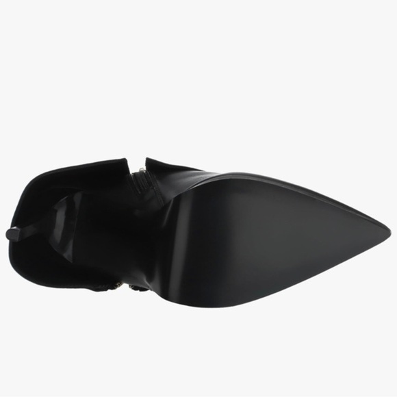 Steve Madden Renee black leather cuffed pointy toe stiletto Ankle Boots size 11 - Picture 7 of 8